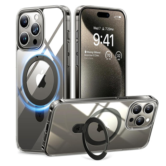 Puzdro MagSafe pre Apple iPhone 15 Pro, Torras, Ostand, Transparent