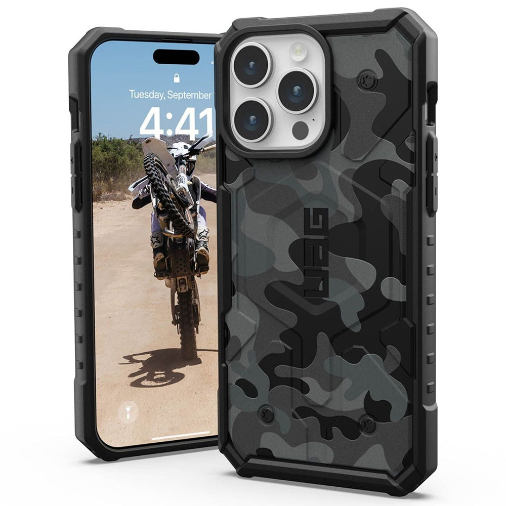 MagSafe puzdro pre Apple iPhone 15 Pro, Urban Armor Gear, Pathfinder SE Midnight Camo, Maskáčové