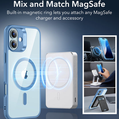 Puzdro MagSafe pre Apple iPhone 16, ESR, Classic Hybrid, Priehľadná Modrá