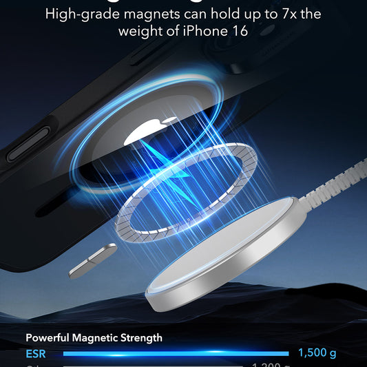 Puzdro MagSafe pre Apple iPhone 16, ESR, Classic Hybrid, Čierne Transparentné