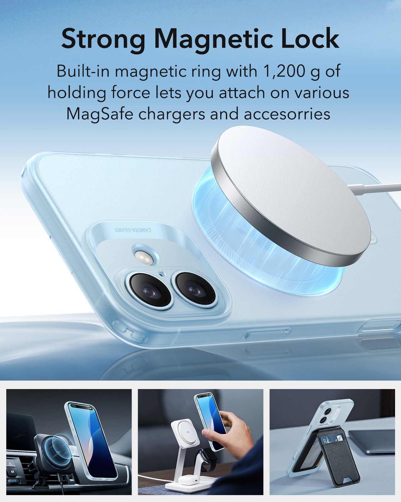 Puzdro MagSafe pre Apple iPhone 16, ESR, Zero, Saténová Modrá
