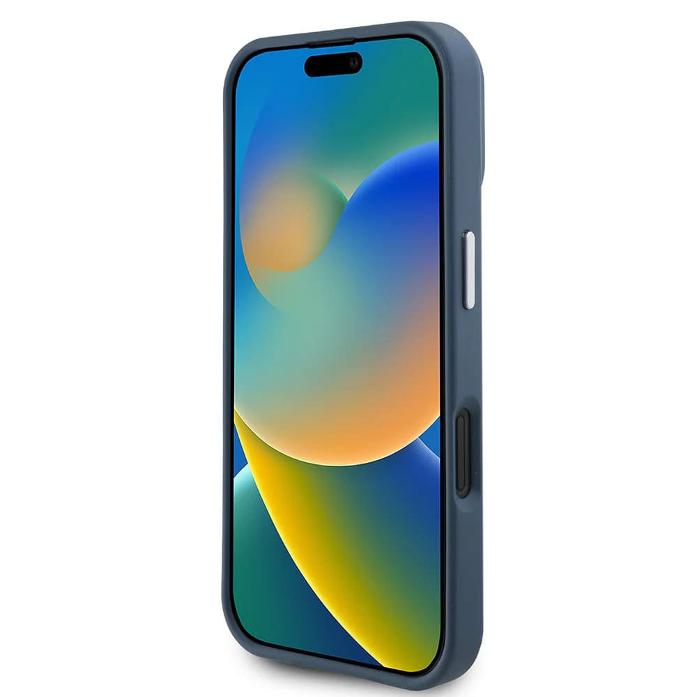 Puzdro MagSafe pre Apple iPhone 16, Guess, Grained Triangle Logo, Čierne