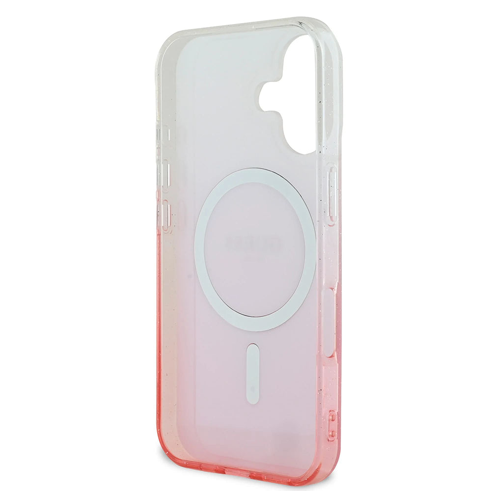 Puzdro MagSafe pre Apple iPhone 16, Guess, IML Glitter Gradient, Hnedé