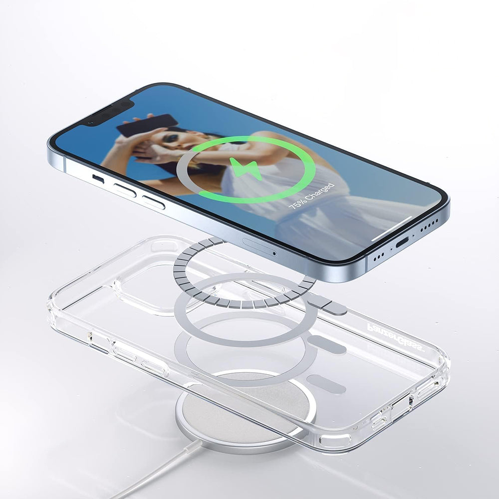 Puzdro MagSafe pre Apple iPhone 16, PanzerGlass, HardCase, Biela Transparentná