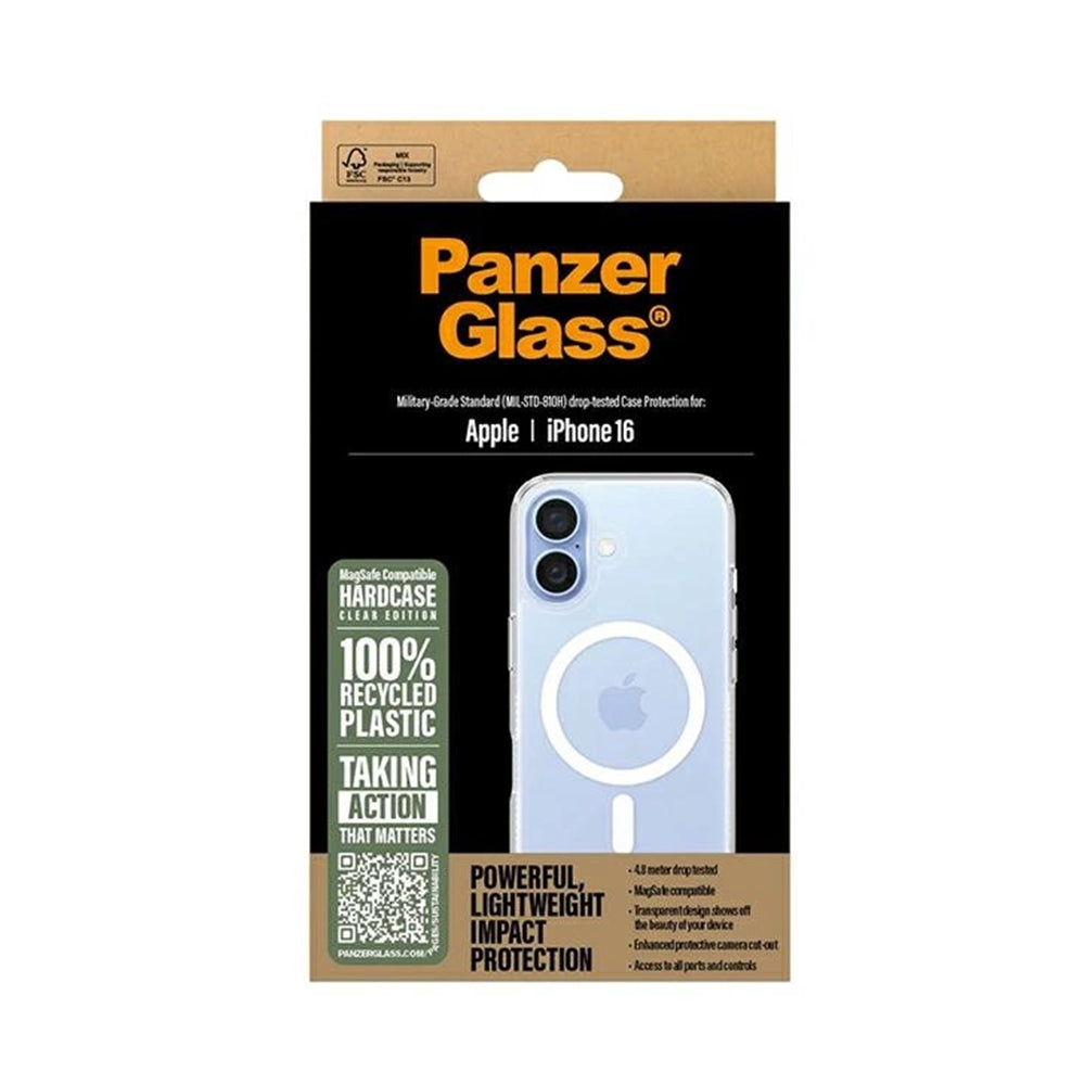 Puzdro MagSafe pre Apple iPhone 16, PanzerGlass, HardCase, Biela Transparentná