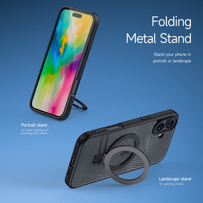 MagSafe puzdro pre Apple iPhone 16 Plus, DUX DUCIS, Aimo Stand, Čierne