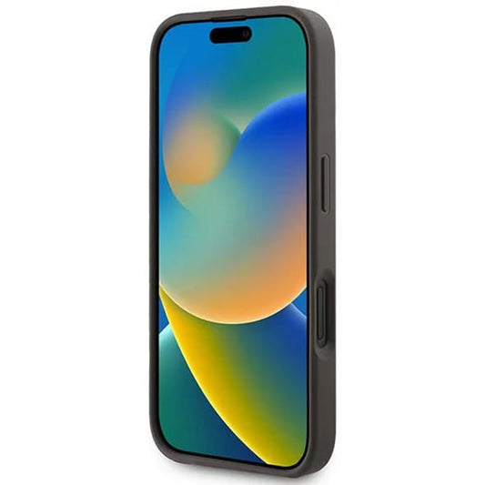 Puzdro MagSafe pre Apple iPhone 16 Plus, Guess, 4G Ring Classic Logo, Hnedá