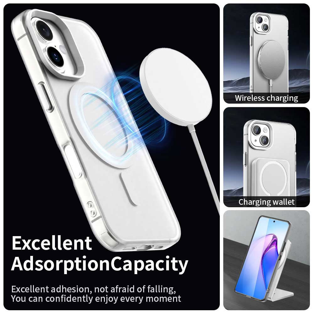 MagSafe puzdro pre Apple iPhone 16 Plus, Techsuit, CandyCase, Biele