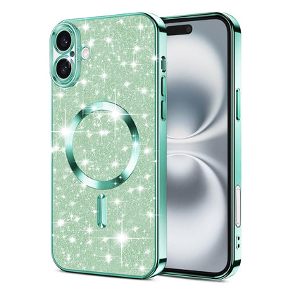 MagSafe puzdro pre Apple iPhone 16 Plus, Techsuit, Luxury Glitter, Svetlozelená