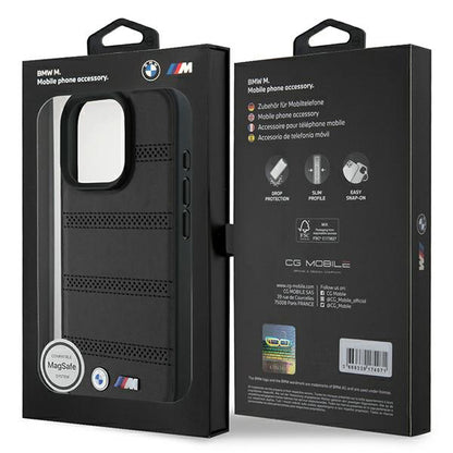 MagSafe Case for Apple iPhone 16 Pro, BMW, M Perforated And Stitched Line, Black