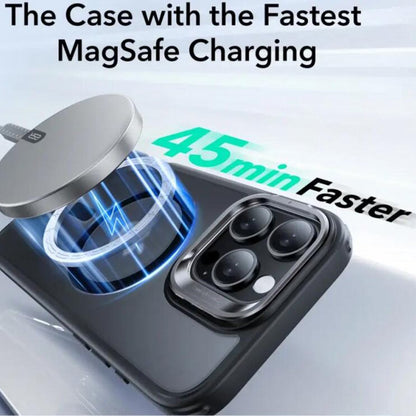Puzdro MagSafe pre Apple iPhone 16 Pro, ESR, Classic Hybrid Kickstand Slide, Saténová čierna