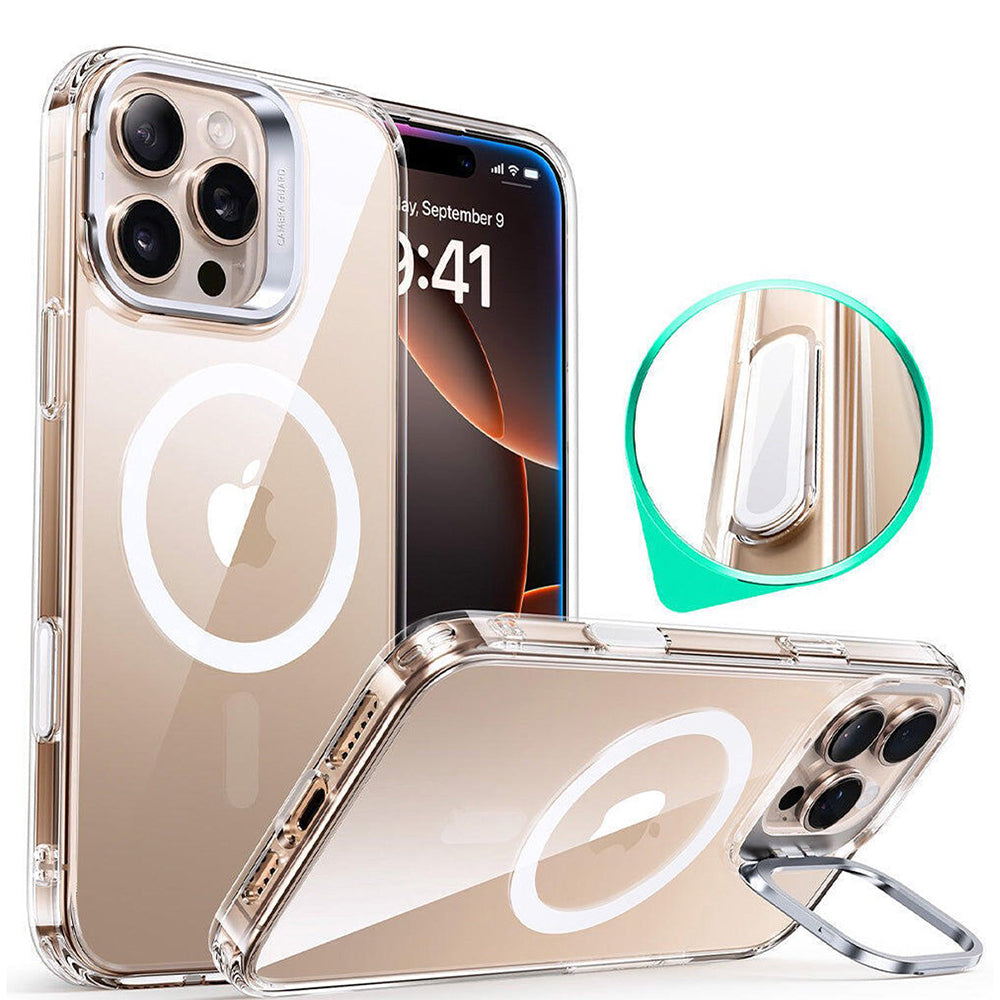 Puzdro MagSafe pre Apple iPhone 16 Pro, ESR, Classic Hybrid Kickstand Slide, Transparentné