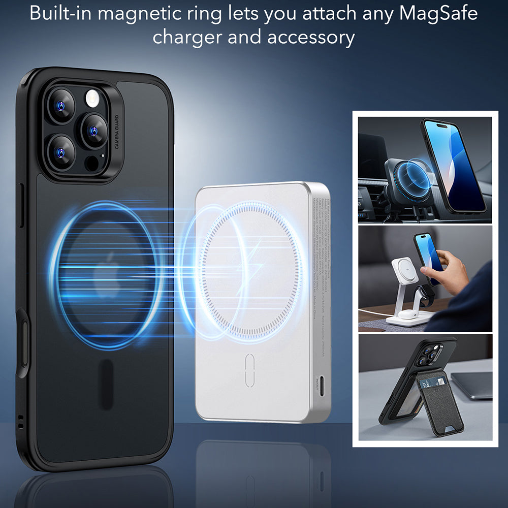 Puzdro MagSafe pre Apple iPhone 16 Pro, ESR, Classic Hybrid, Saténová čierna