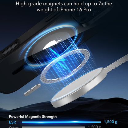 Puzdro MagSafe pre Apple iPhone 16 Pro, ESR, Classic Hybrid, Saténová čierna