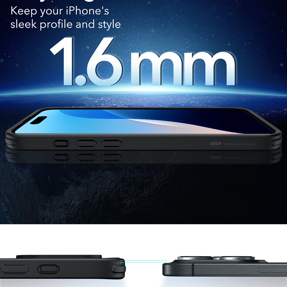 Puzdro MagSafe pre Apple iPhone 16 Pro, ESR, Classic Hybrid, Čierne Transparentné