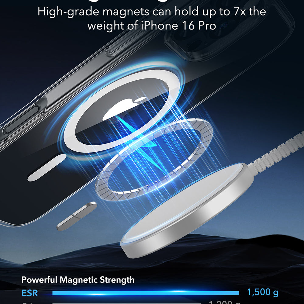 Puzdro MagSafe pre Apple iPhone 16 Pro, ESR, Classic Hybrid, Transparent