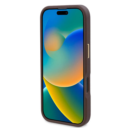 Puzdro MagSafe pre Apple iPhone 16 Pro, Guess, 4G Logo Plate, Modrá