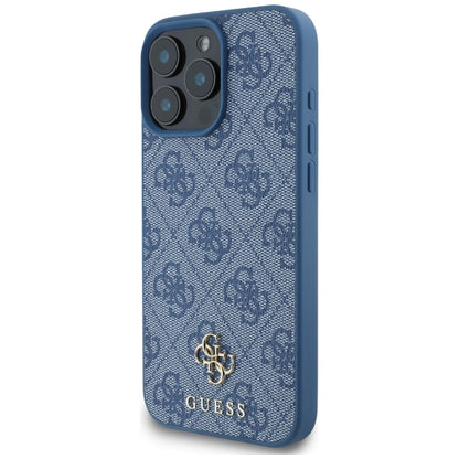 MagSafe Case for Apple iPhone 16 Pro, Guess, 4G Small and Classic Logo, Blue