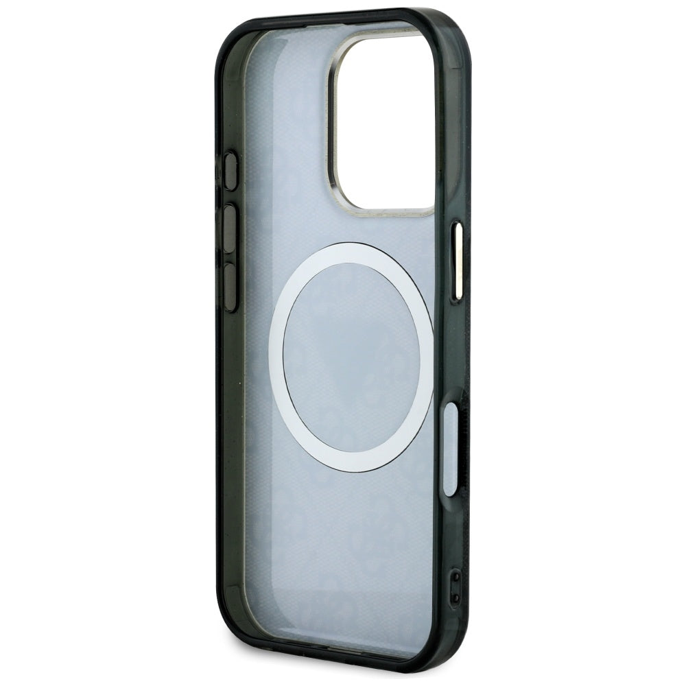 Puzdro MagSafe pre Apple iPhone 16 Pro, Guess, IML Glitter 4G Circle Triangle, Čierne