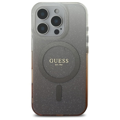 Puzdro MagSafe pre Apple iPhone 16 Pro, Guess, IML Glitter Gradient, Hnedé