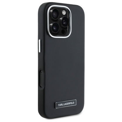 MagSafe Case for Apple iPhone 16 Pro, Karl Lagerfeld, FW Metal Plate, Black