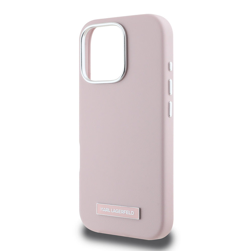 Puzdro MagSafe pre Apple iPhone 16 Pro, Karl Lagerfeld, FW Metal Plate, Ružová
