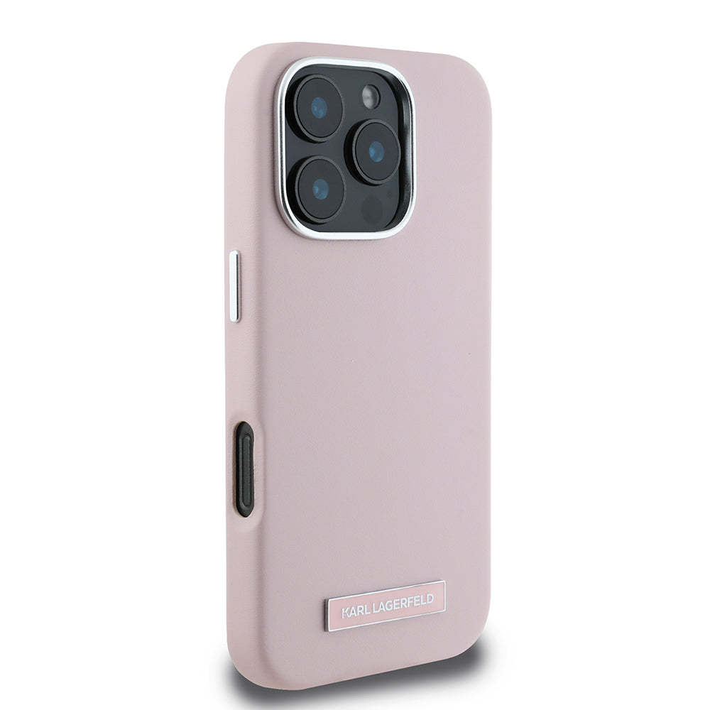 Puzdro MagSafe pre Apple iPhone 16 Pro, Karl Lagerfeld, FW Metal Plate, Ružová