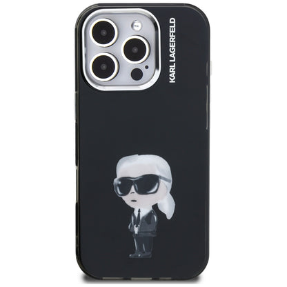 Puzdro MagSafe pre Apple iPhone 16 Pro, Karl Lagerfeld, IML Aquarelle Logo Karl, Čierne