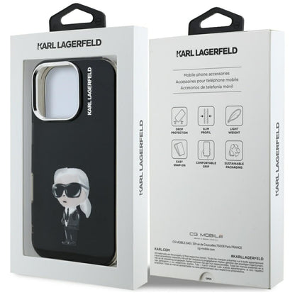 Puzdro MagSafe pre Apple iPhone 16 Pro, Karl Lagerfeld, IML Aquarelle Logo Karl, Čierne