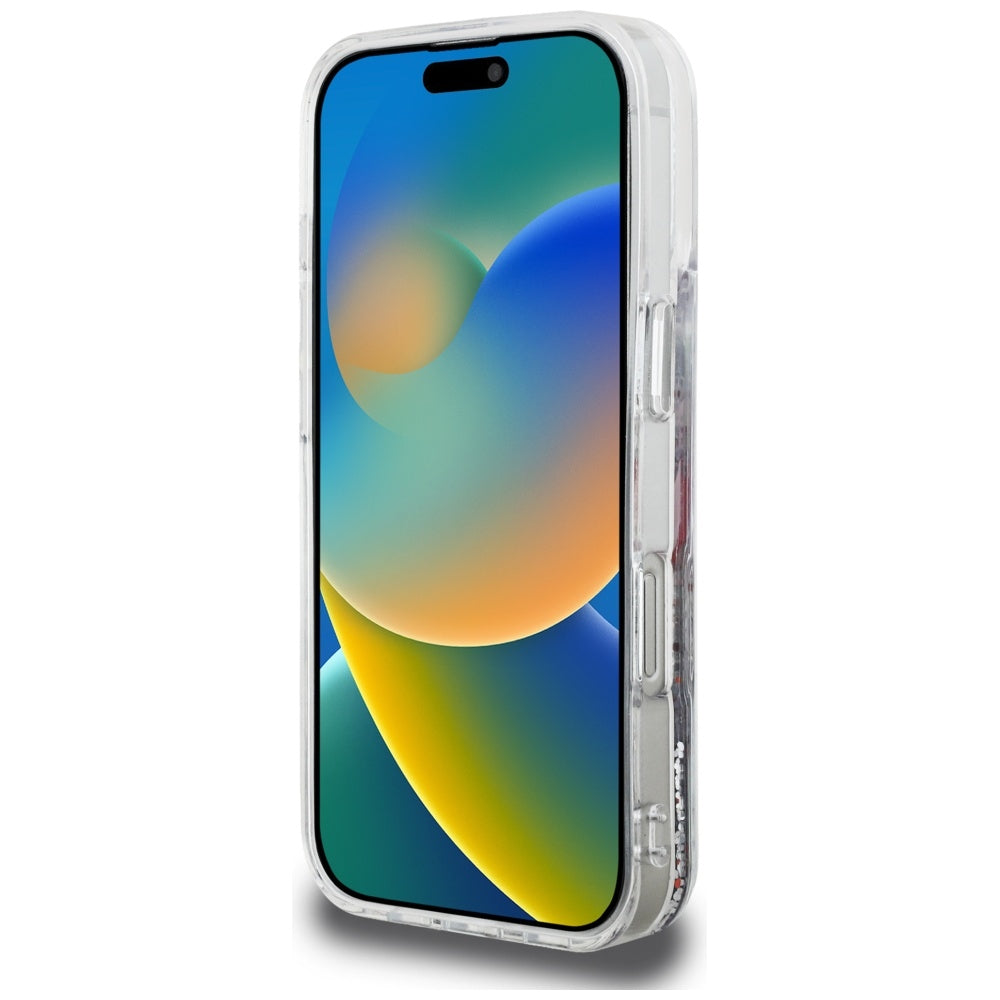 MagSafe Case for Apple iPhone 16 Pro, Karl Lagerfeld, Liquid Glitter Choupette Logo, Transparent