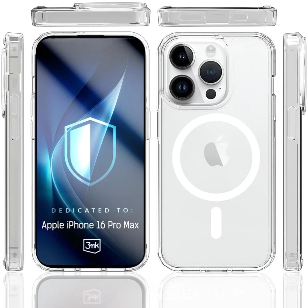 MagSafe puzdro pre Apple iPhone 16 Pro Max, 3MK, Armor MagCase, priehľadné
