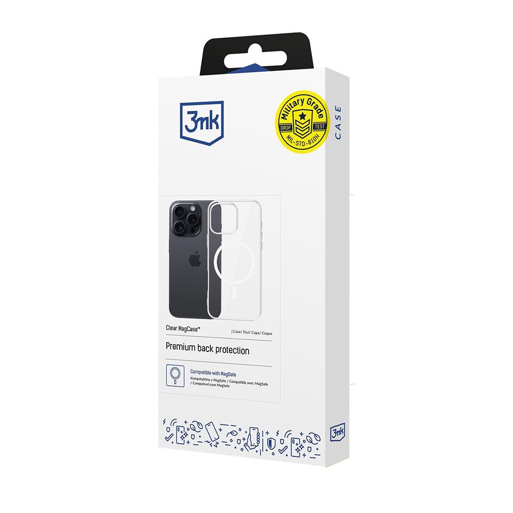 MagSafe puzdro pre Apple iPhone 16 Pro Max, 3MK, Clear MagCase, priehľadné