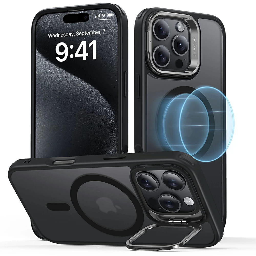MagSafe Case for Apple iPhone 16 Pro Max, ESR, Classic Hybrid Kickstand, Satin Black