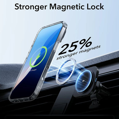 Puzdro MagSafe pre Apple iPhone 16 Pro Max, ESR, Classic Hybrid Kickstand, Čierne Transparentné