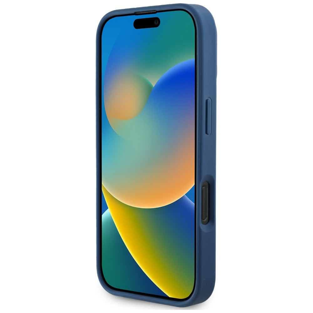 Puzdro MagSafe pre Apple iPhone 16 Pro Max, Guess, Grained Flowers, Modrá