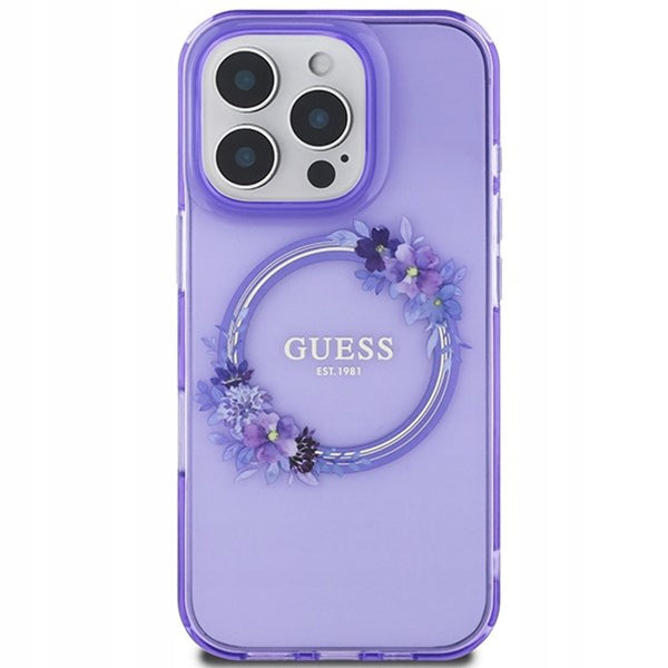 Puzdro MagSafe pre Apple iPhone 16 Pro Max, Guess, IML Flowers Wreath, Mov