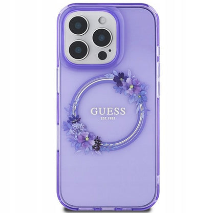 Puzdro MagSafe pre Apple iPhone 16 Pro Max, Guess, IML Flowers Wreath, Mov