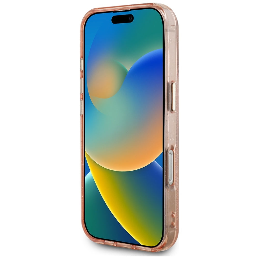 Puzdro MagSafe pre Apple iPhone 16 Pro Max, Guess, IML Glitter 4G Circle Triangle, Ružové