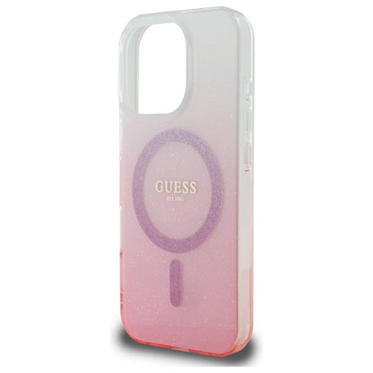 Puzdro MagSafe pre Apple iPhone 16 Pro Max, Guess, IML Glitter Gradient, Ružová