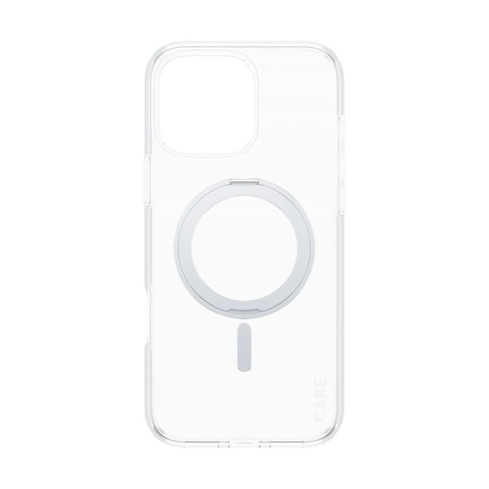 Puzdro MagSafe pre Apple iPhone 16 Pro Max, PanzerGlass, Care Feature Kickstand, Transparentné Strieborné