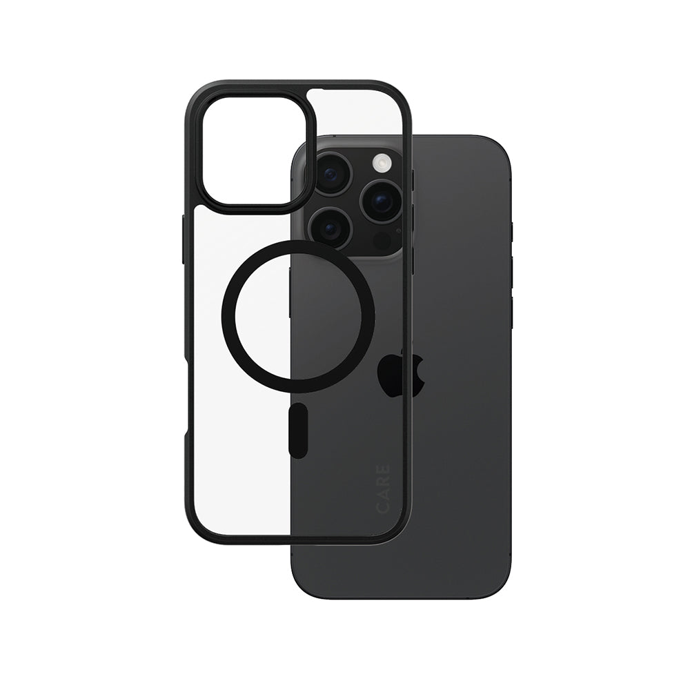 Puzdro MagSafe pre Apple iPhone 16 Pro Max, PanzerGlass, Care Urban Combat, Čierne Transparentné