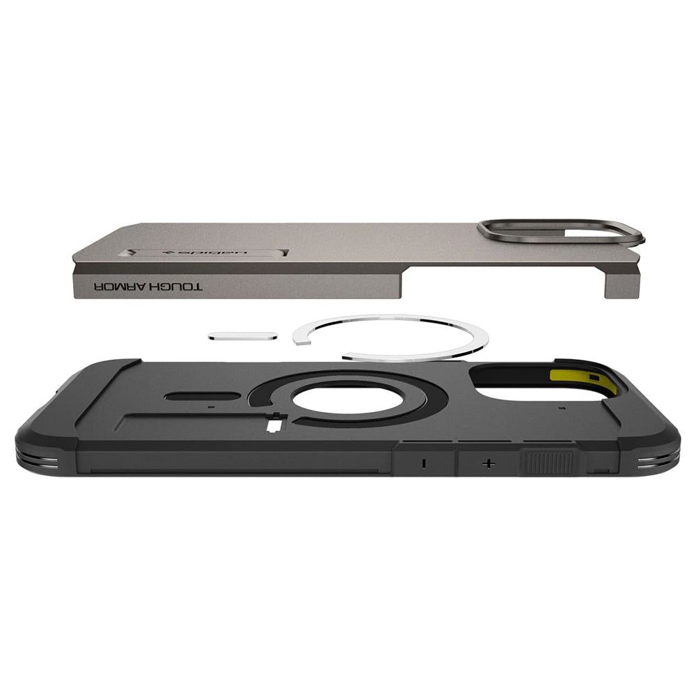 Puzdro MagSafe pre Apple iPhone 16 Pro Max, Spigen, Tough Armor, Sivé ACS08012