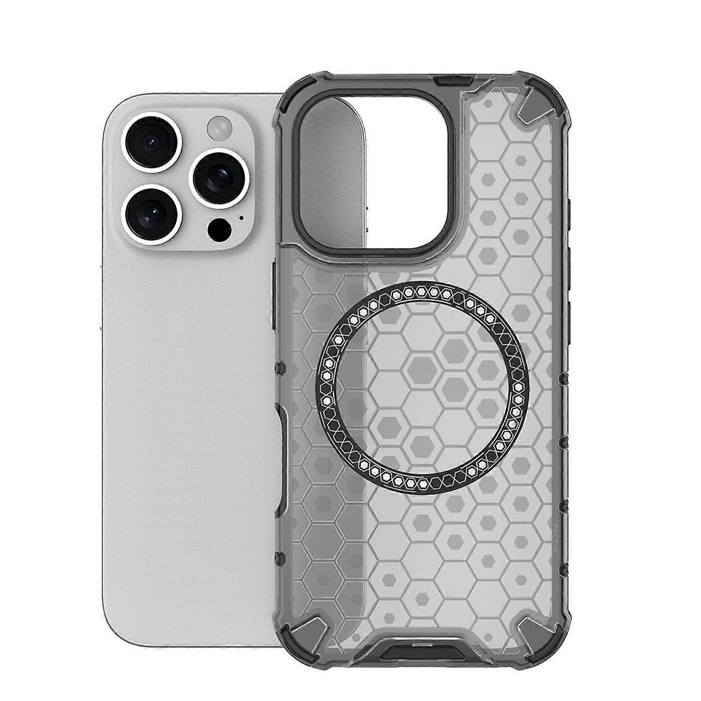 MagSafe puzdro pre Apple iPhone 16 Pro Max, Techsuit, HoneyComb Shield, Čierna