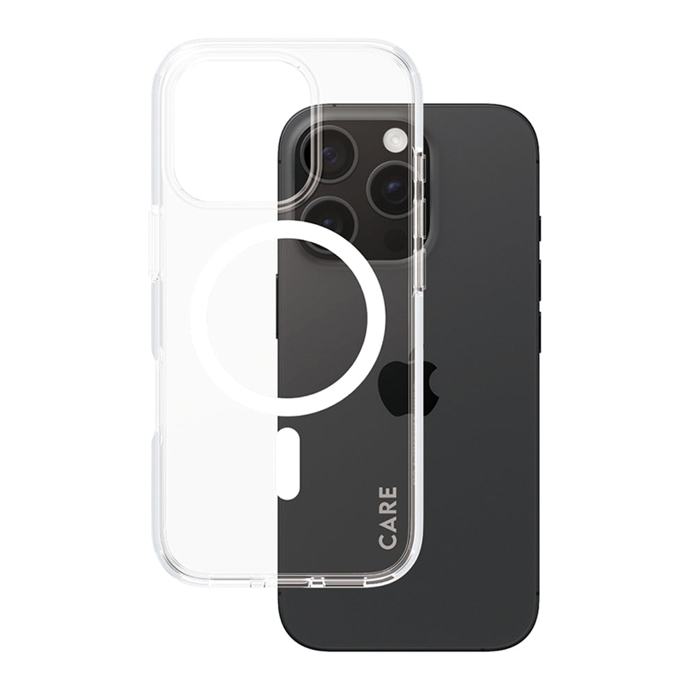 Puzdro MagSafe pre Apple iPhone 16 Pro, PanzerGlass, Care Urban Combat, Biela Transparentná