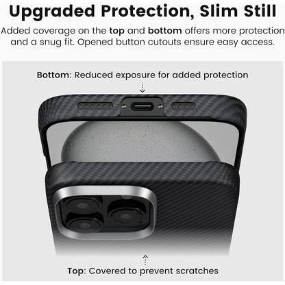 MagSafe puzdro pre Apple iPhone 16 Pro, Techsuit, aramidové vlákno, čierne