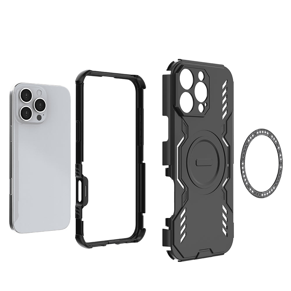 MagSafe puzdro pre Apple iPhone 16 Pro, Techsuit, ArmorMag, čierne
