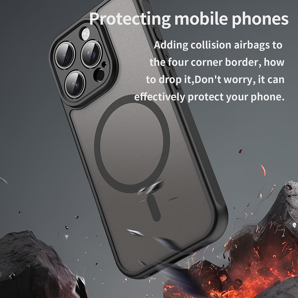 MagSafe puzdro pre Apple iPhone 16 Pro, Techsuit, HaloFrost II, čierne