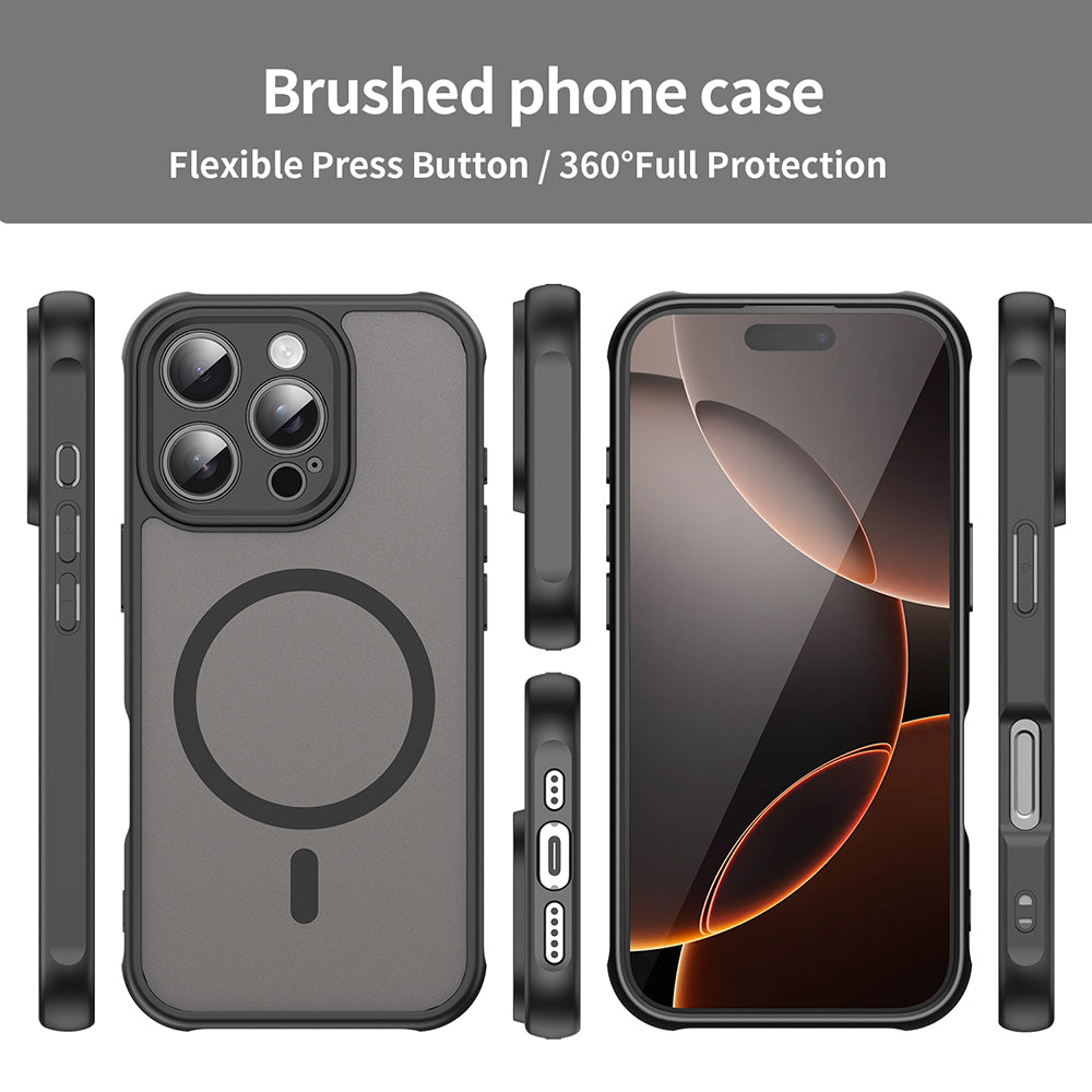 MagSafe puzdro pre Apple iPhone 16 Pro, Techsuit, HaloFrost II, čierne