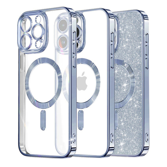 MagSafe puzdro pre Apple iPhone 16 Pro, Techsuit, Luxury Glitter, Bleu
