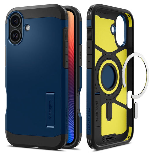 Puzdro MagSafe pre Apple iPhone 16, Spigen, Tough Armor, Námornícka modrá ACS08217